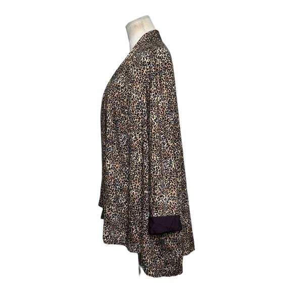 Just Nicole leopard print long sleeves open front lightweight blazer size 16W - Picture 7 of 13